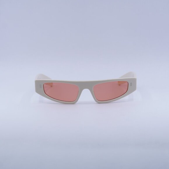 Gucci GG1634S 007 Sunglasses Ivory With Black Cord Cat Eye Frame, Red Lenses main image 8
